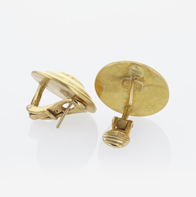 Lot 268 - Ilias Lalaounis 18K Yellow Gold Shield Earrings