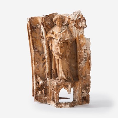 Lot 27 - An Architectural Plaster Relief Fragment of an Angel