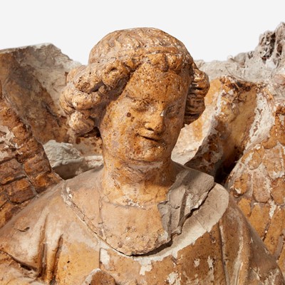 Lot 27 - An Architectural Plaster Relief Fragment of an Angel
