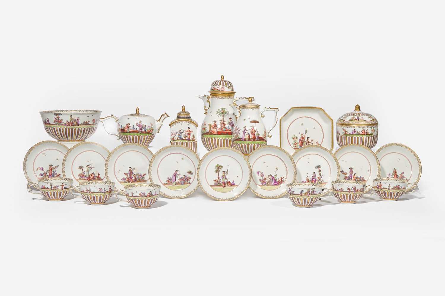 Lot 63 - A Meissen chinoiserie porcelain tea and coffee service
