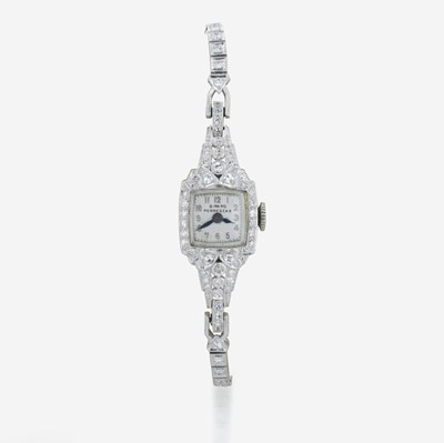 Lot 119 - A platinum and diamond watch, Girard Perregaux