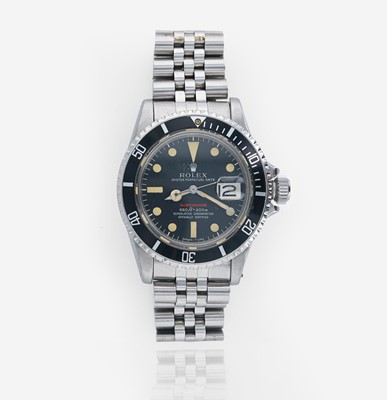 Lot 139 - A men's stainless steel watch, RED Rolex Submariner