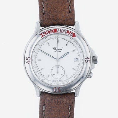 Lot 137 - A two-tone leather strap men's watch,  Chopard Mille Miglia