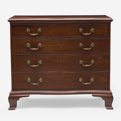 Lot 47 - A Chippendale carved serpentine mahogany chest of drawers