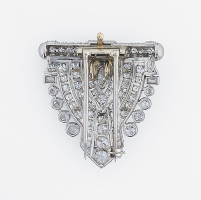 Lot 79 - An art deco,  platinum and diamond dress clip - pendant, and necklace