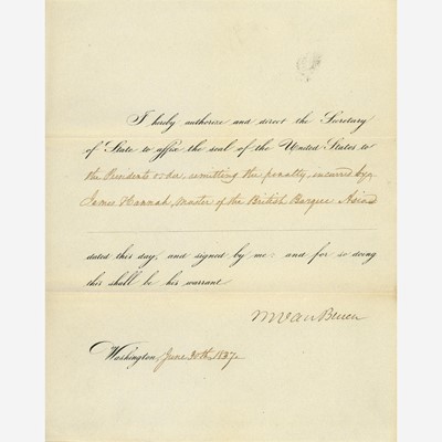 Lot 111 - [Presidential] Van Buren, Martin, and John Tyler and Millard Fillmore