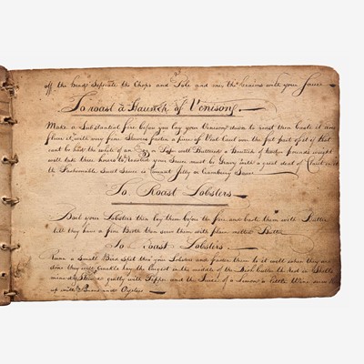 Lot 61 - A rare 18th-century American manuscript culinary and medicinal recipe book of Catharine Morton(1767-1836)