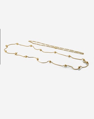 Lot 328 - Set of Two 14K Yellow Gold Chains