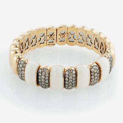 Lot 228 - 18K Rose Gold  Damaso Martinez Diamond Bangle Bracelet