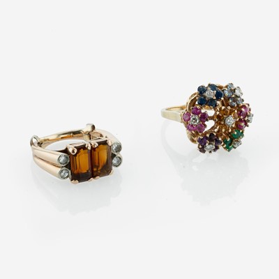 Lot 331 - Collection of Two Ladies 14K Gold Rings