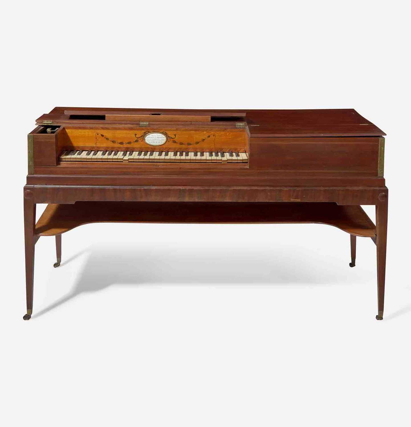 Lot 28 - A George III inlaid mahogany pianoforte