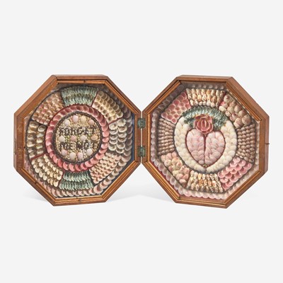 Lot 83 - A sailor's double-sided shellwork valentine