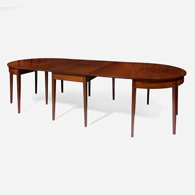 Lot 47 - A Federal three-part inlaid mahogany dining table