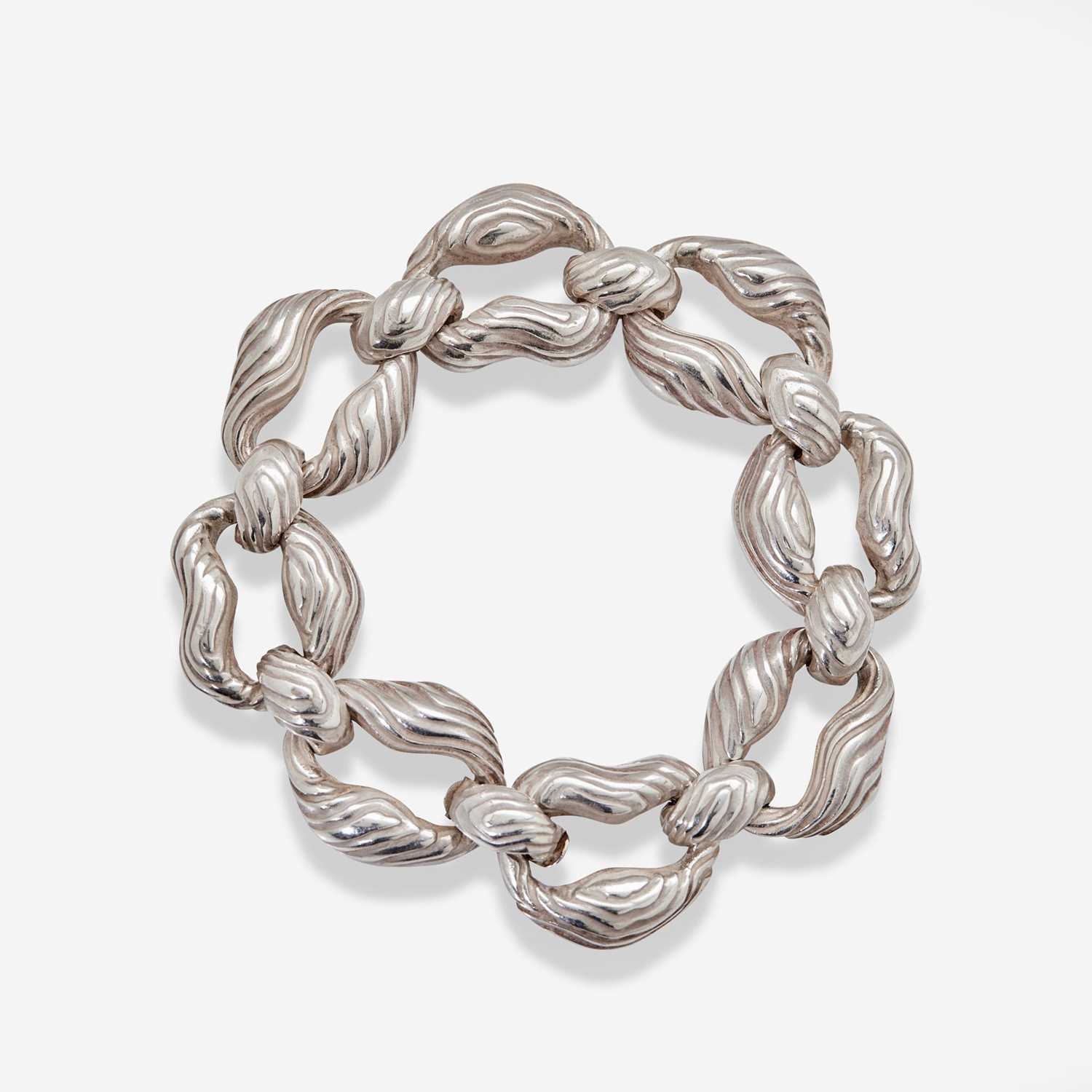 Lot 11 - A Sterling Silver Bracelet by Tiffany & Co.