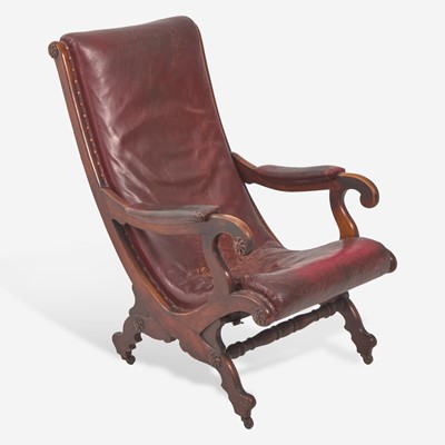 Lot 68 - A carved mahogany Campeche chair