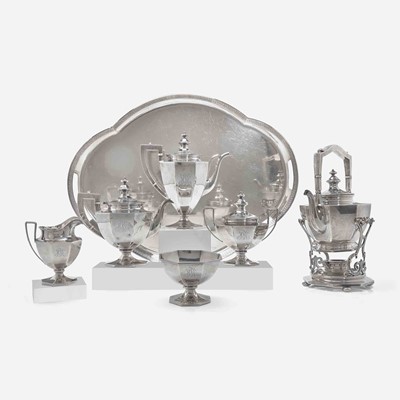 Lot 34 - A six-piece sterling silver tea and coffee service