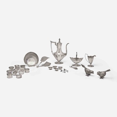 Lot 38 - An assorted collection of twenty-five sterling silver, silver, and silverplated table items