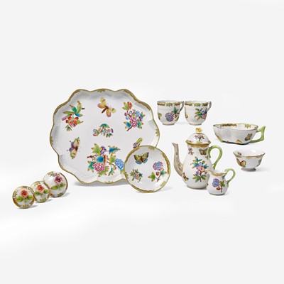 Lot 70 - A Herend porcelain demitasse service in the "Queen Victoria" pattern
