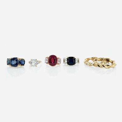 Lot 338 - A Collection of Yellow Gold and Gemstone Jewelry