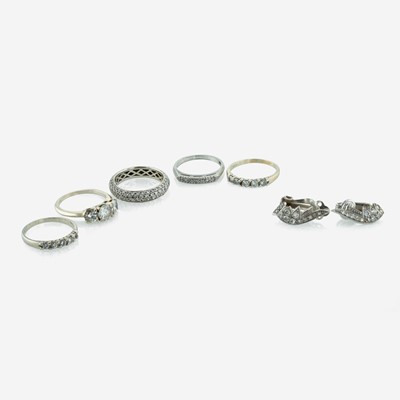 Lot 325 - A Collection of White Metal and Diamond Jewelry