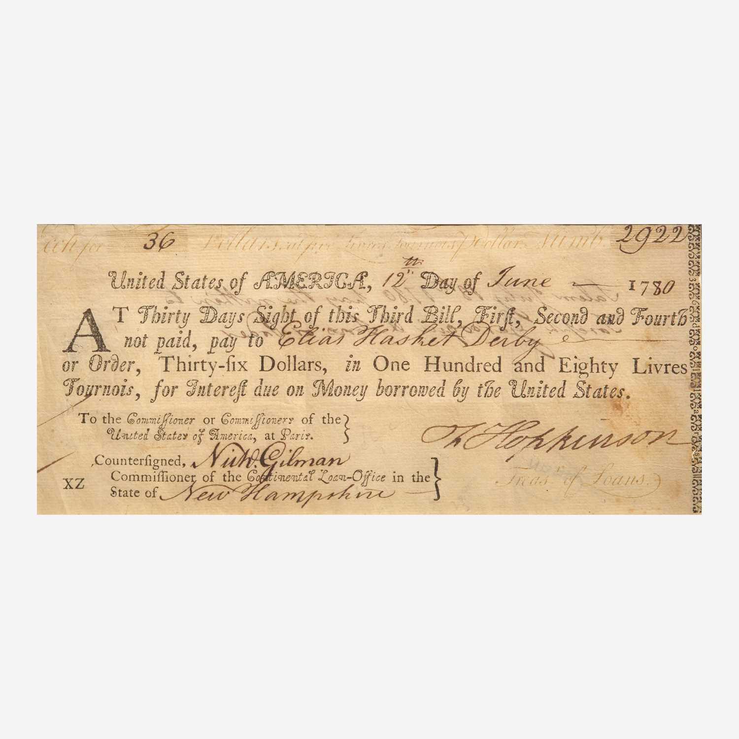 Lot 18 - [Americana] [Declaration of Independence] Hopkinson, Francis