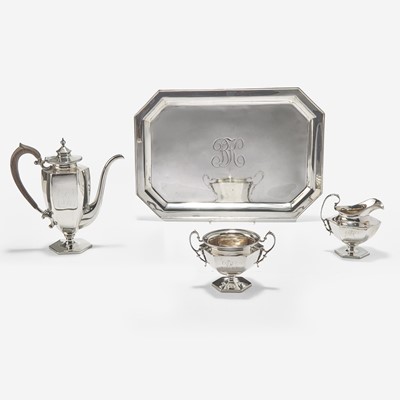 Lot 87 - A four-piece sterling silver coffee service