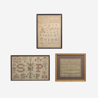 Lot 7 - A group of three rare needlework samplers