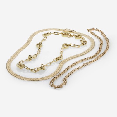 Lot 329 - A Collection of Yellow Gold Chains
