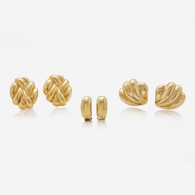 Lot 168 - A Collection of 14K Yellow Gold Ear Clips