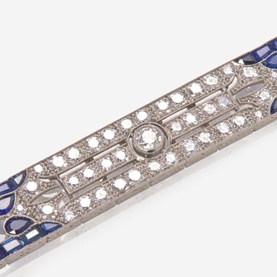 Lot 15 - An Art Deco Sapphire and Diamond Bracelet