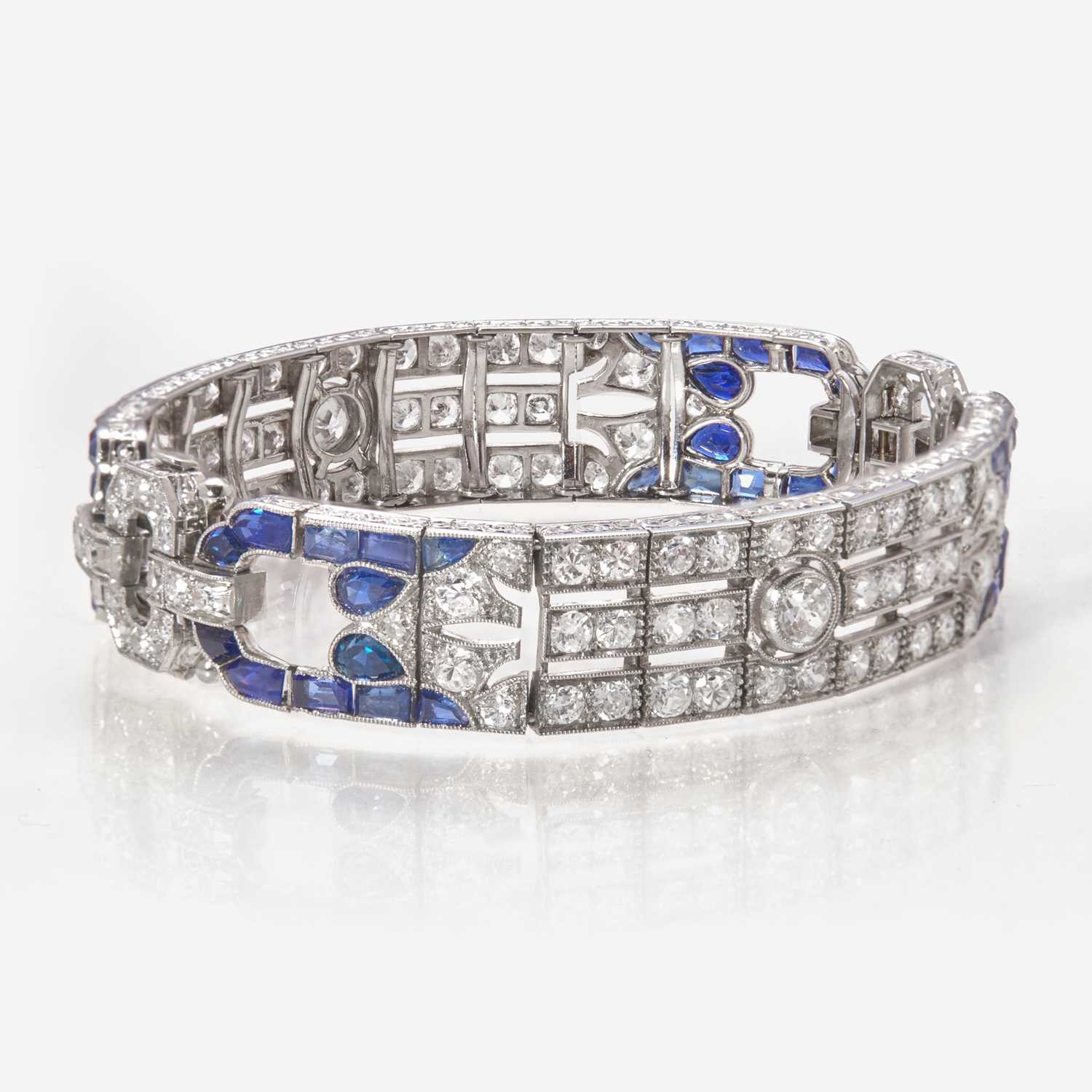 Lot 15 - An Art Deco Sapphire and Diamond Bracelet