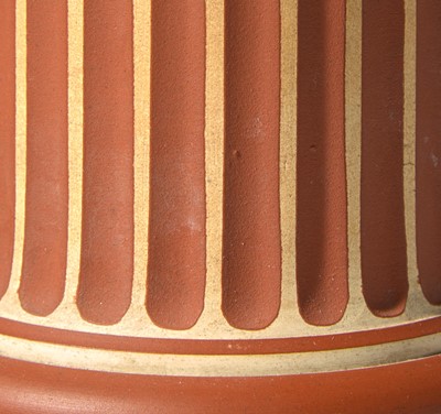 Lot 17 - A Wedgwood & Bentley Slip Decorated Queensware Column-Form Vase