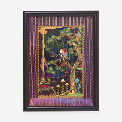 Lot 186 - A Wedgwood Fairyland Lustre "Elves in a Pine Tree" Plaque