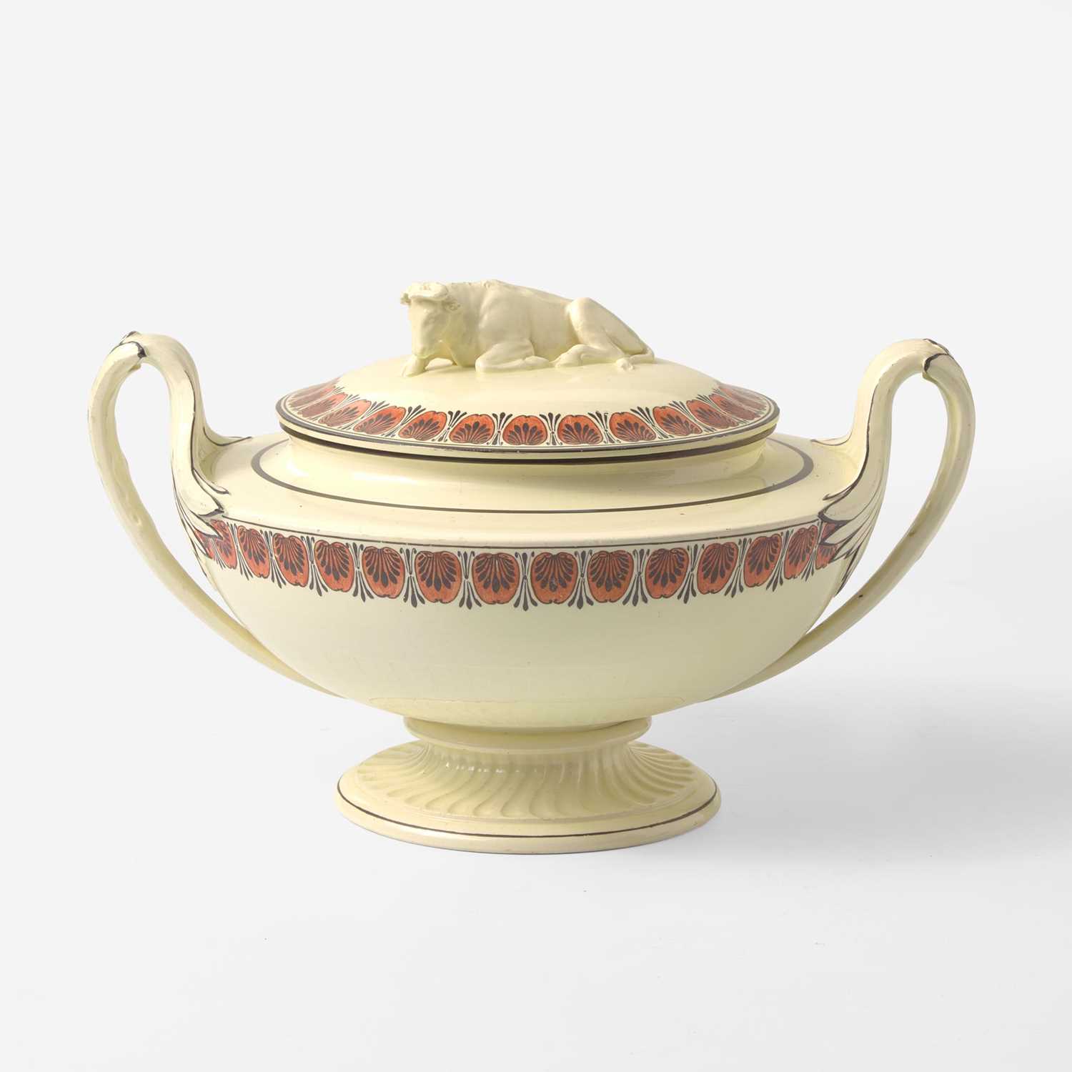 Lot 7 - A Wedgwood Queensware Tureen with Recumbent Bull Finial
