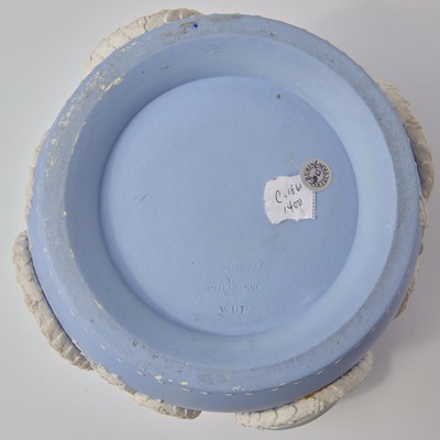 Lot 76 - A Wedgwood Solid Blue Jasperware Handled Wine Cooler