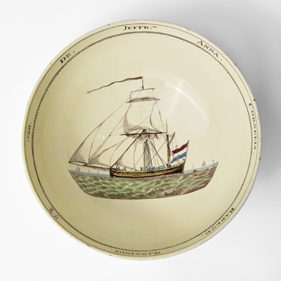 Lot 9 - A Wedgwood Queensware Documentary Punchbowl