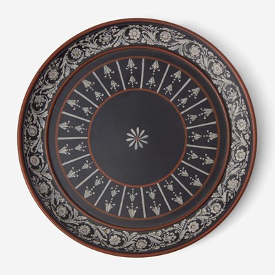 Lot 40 - A Wedgwood Encaustic-Decorated Black Basalt Plate