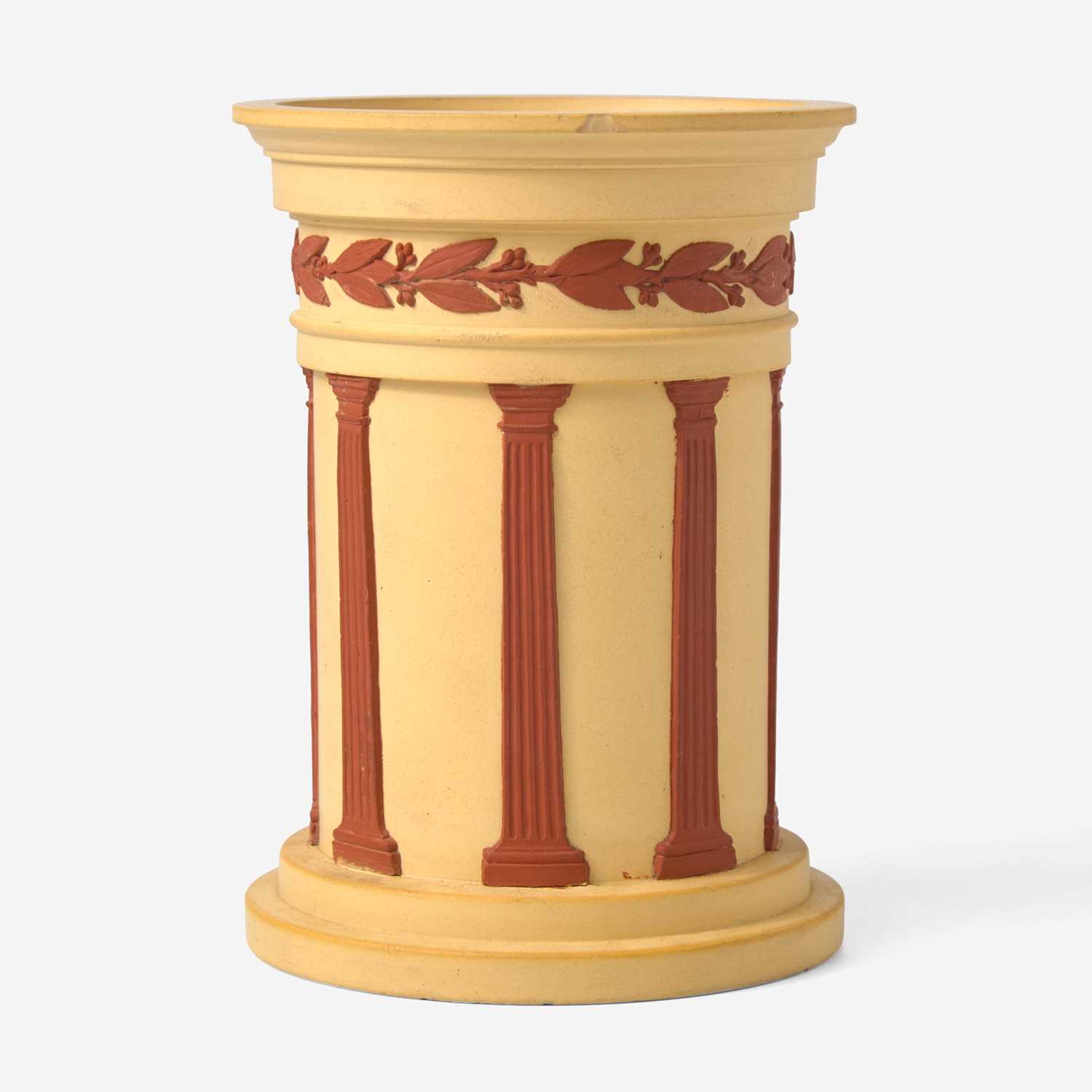 Lot 16 - A Wedgwood Rosso Antico-Decorated Caneware Column-Form Base