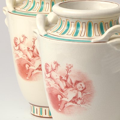 Lot 122 - An Associated Pair of Wedgwood Queensware Vases