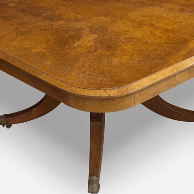 Lot 39 - An impressive Regency pollard oak three-pedestal dining table