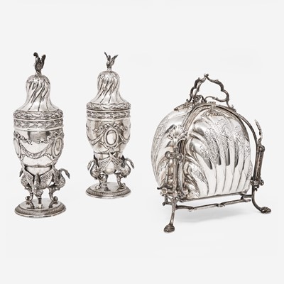 Lot 44 - A group of three sterling silver and silver tablewares