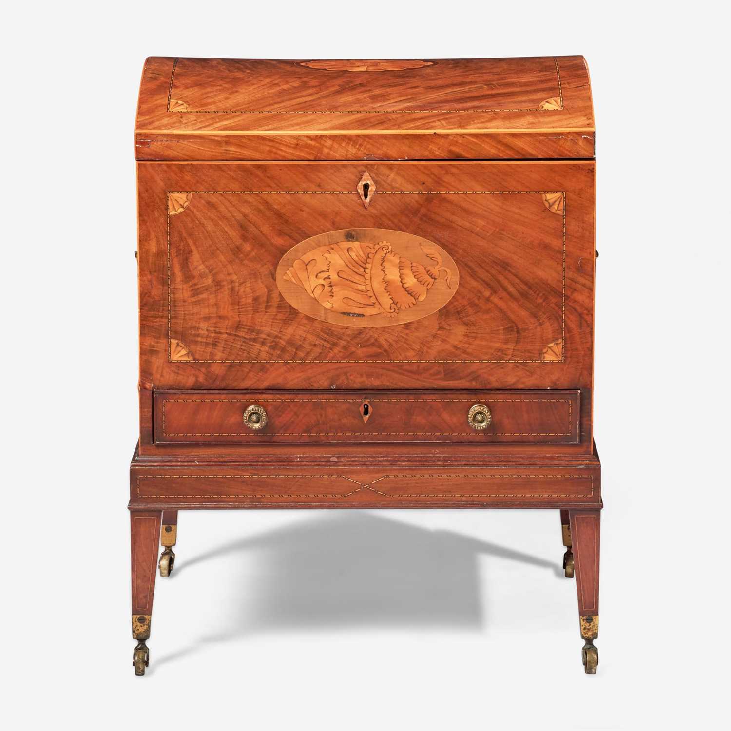 Lot 33 - A George III inlaid mahogany and satinwood cellarette