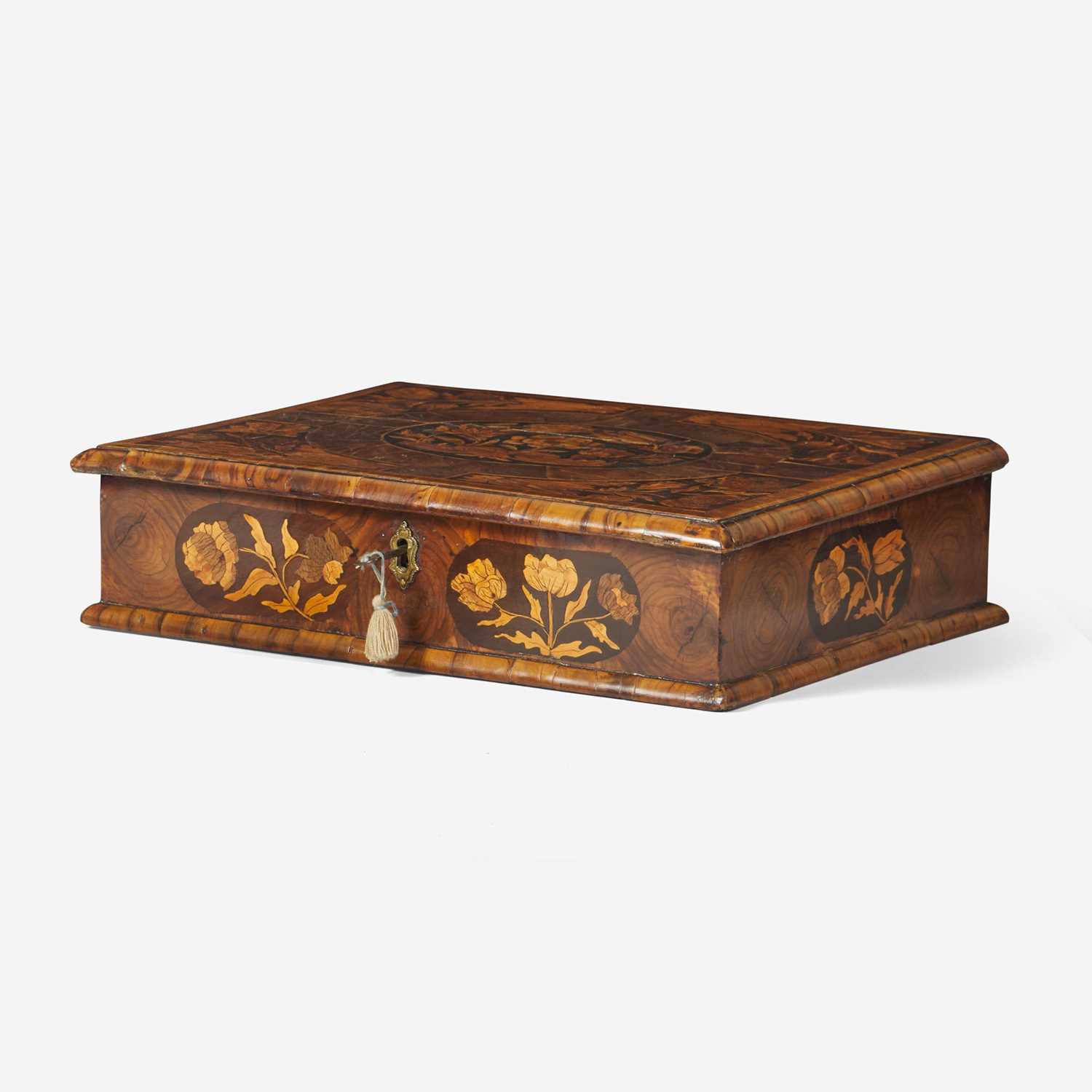 Lot 3 - A William & Mary floral marquetry and oyster-veneered walnut box