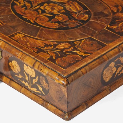 Lot 3 - A William & Mary floral marquetry and oyster-veneered walnut box