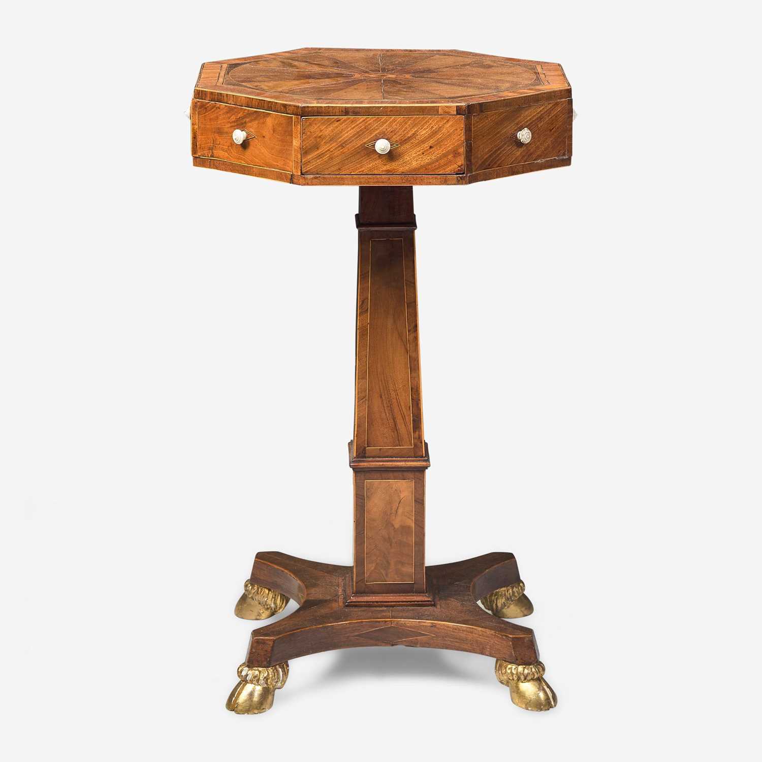 Lot 37 - A Regency octagonal inlaid mahogany and satinwood occasional table