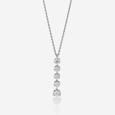 Lot 67 - An 18K White Gold and Diamond Necklace by Roberto Coin