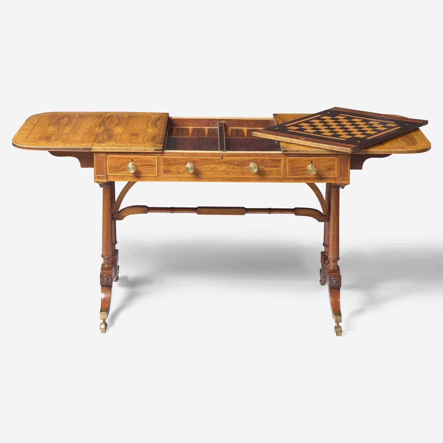 Lot 38 - A Regency inlaid rosewood and yew sofa table