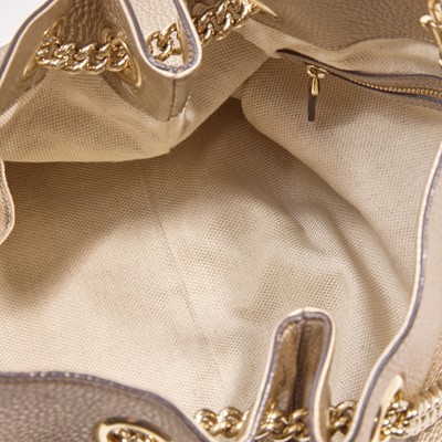 Lot 62 - A Gold Gucci Pebbled Calfskin Soho Chain Shoulder Bag
