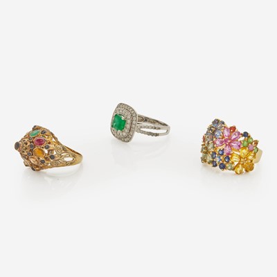 Lot 26 - A Collection of Gold and Gemstone Rings
