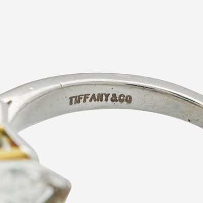 Lot 37 - A Tiffany & Co. Platinum, Diamond, and Emerald Ring